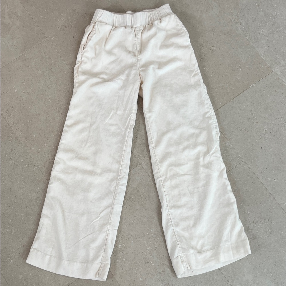 Abercrombie & Fitch Cream Wide Leg Pants